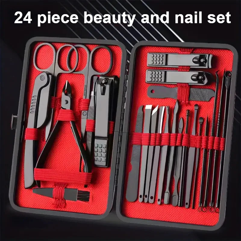 Nail Claw Set High Quality Full Set 24-Piece Set Nail Clippers Household Beauty Tools Ear Digger Dead Skin Cutting Pedicure Tool