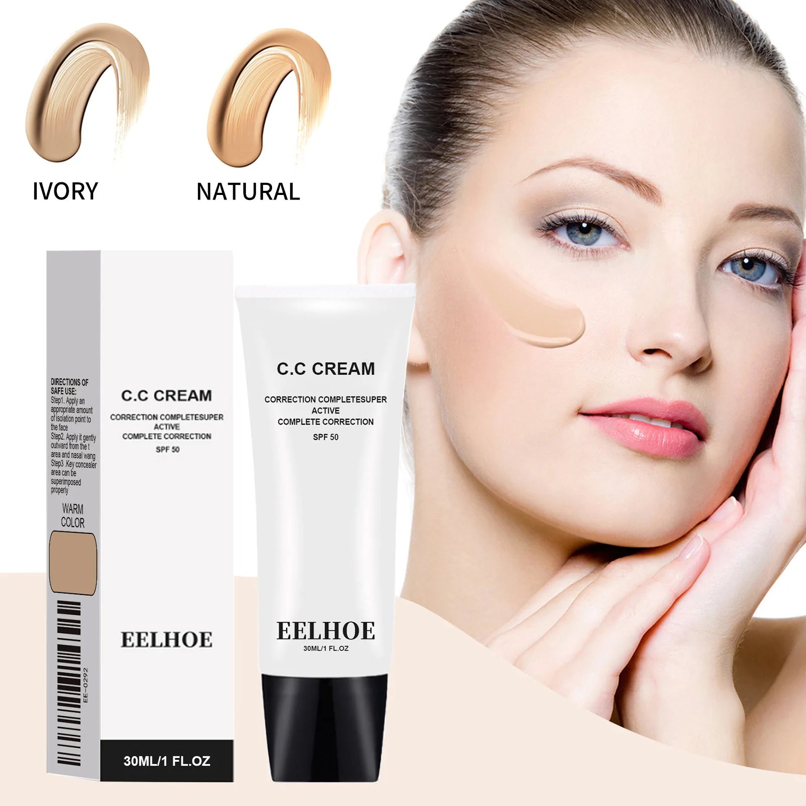 Eelhoe Makeup Base Cc Cream Foundation Waterproof Lasting Moisturizing Concealer Lighting Skin Brighten Matte Face Primer Cream
