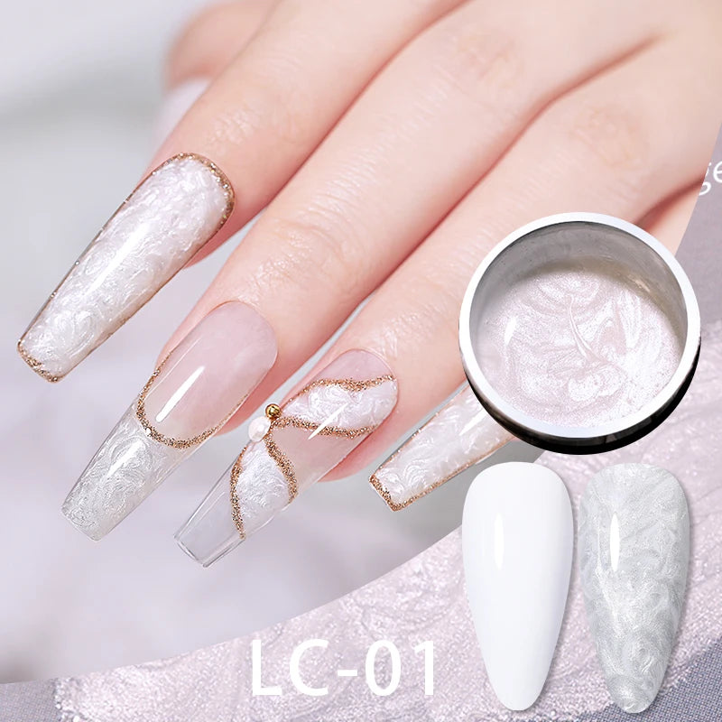LILYCUTE 7ML Thread Shell Gel Nail Polish Shiny Glitter Apply On Color Gel Semi Permanent Manicure For Soak Off UV LED Gel