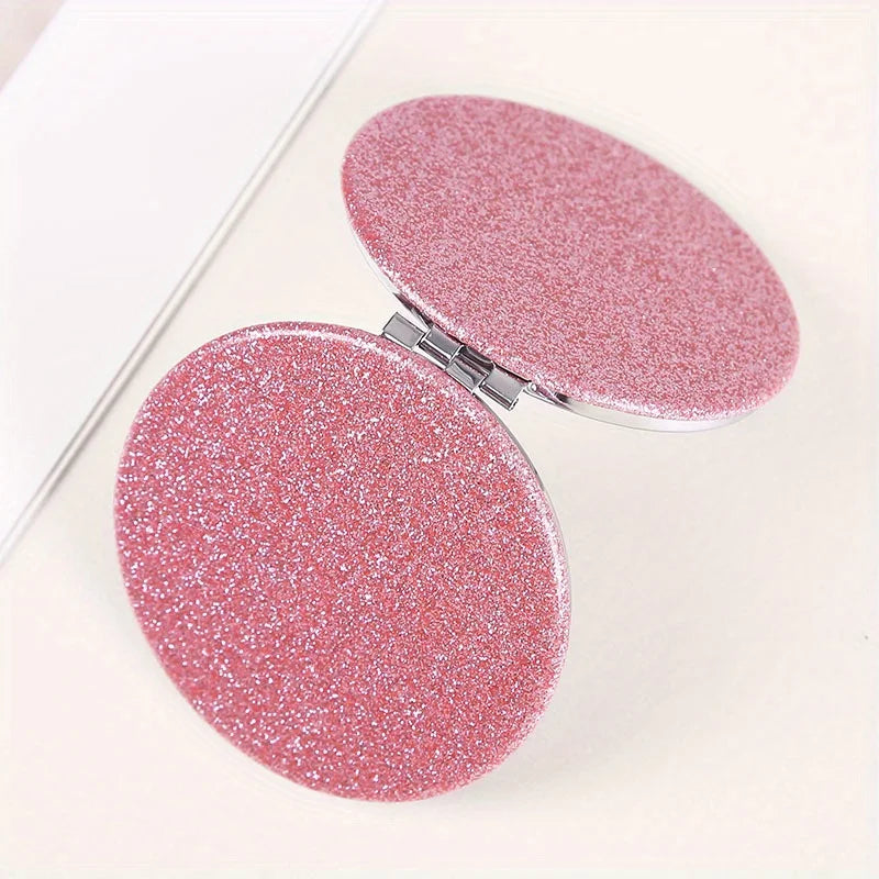 Double-sided Compact Folding Makeup Mirror for Travel - Portable, Handheld Beauty Mirror with Flash,Women's Gift, Pocket-Sized