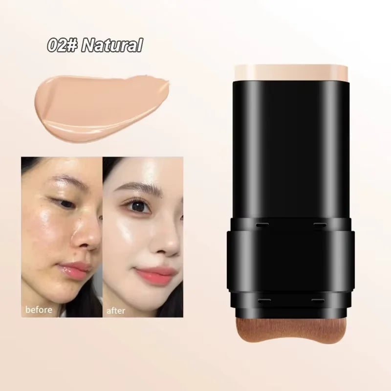 2-In-1 Concealer Foundation Stick Waterproof Sweatproof Full-Coverage Heavy-Duty Concealer Suitable For Skin Types(Dry, Oily)