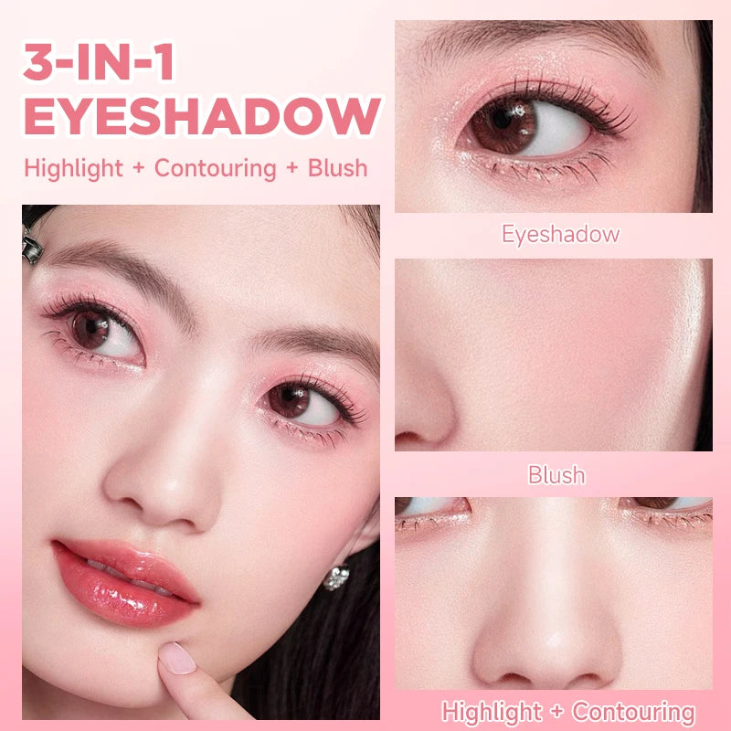 9-Color Eyeshadow Palette - Matte & Shimmer Finish,Water And Sweat Resistant, Long-Lasting Wear, Blendable, Highlight And Blush