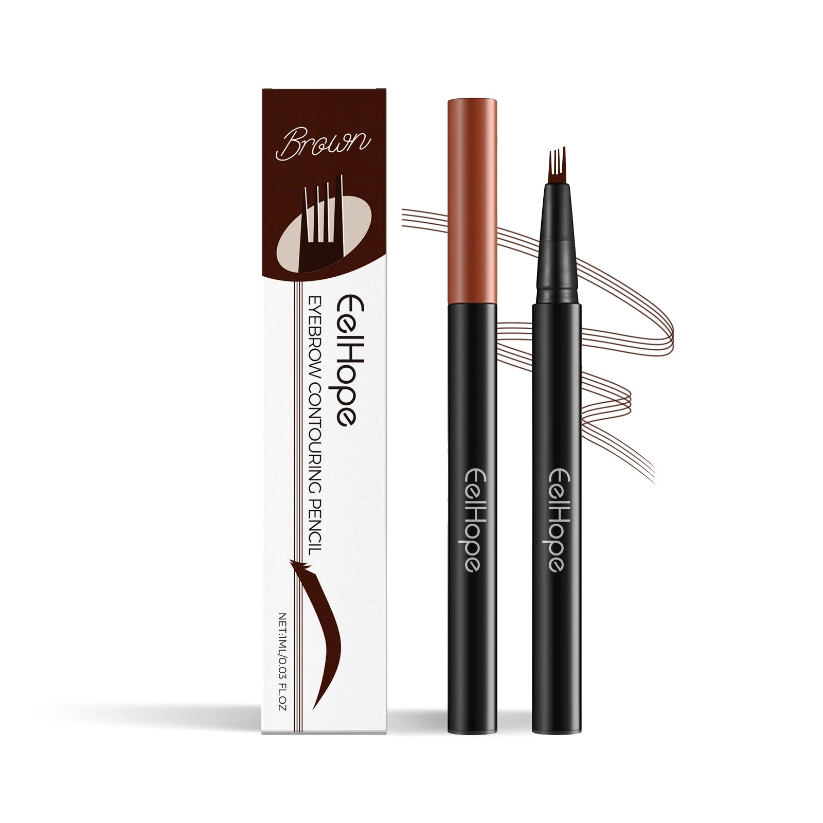 EELHOPE 4 Forks Eyebrow Pencil Long Lasting Eye Makeup Waterproof Sweatproof Natural Brown Black Beauty Makeup Eye Brow Pen