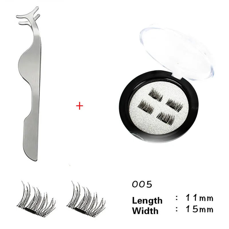 Magnetic Eyelashes with 3 Magnets without Glue 3D Lashes Extension handmade natural Magnetic Eyelash