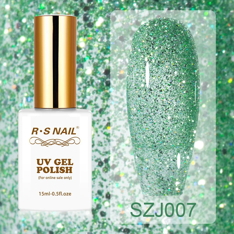 15ml Super Reflective Flash Disco Nail Gel Polish Relective Glitter Semi Permanent Nail Art Varnish For Manicures