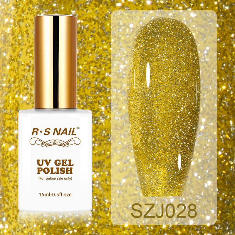 15ml Super Reflective Flash Disco Nail Gel Polish Relective Glitter Semi Permanent Nail Art Varnish For Manicures