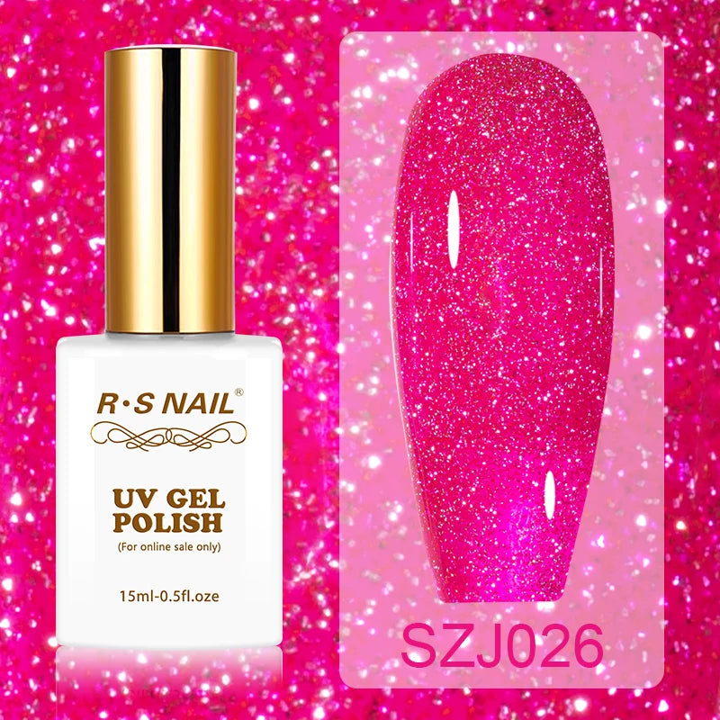15ml Super Reflective Flash Disco Nail Gel Polish Relective Glitter Semi Permanent Nail Art Varnish For Manicures
