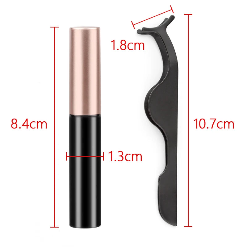 Magnetic Eyelashes 3D Mink Eyelashes Makeup Magnetic Lashes Eyeliner Tweezers Set Natural False Lashes Short Faux Cils
