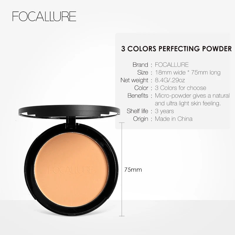 Mineral Face Pressed Oil Control Natural Foundation Powder 3 Colors Smooth Finishing foundation