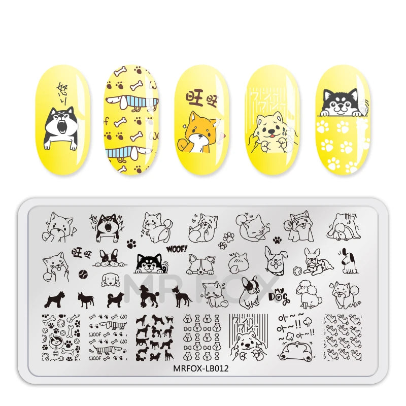 1PCS Blue Ocean Animal Nail Art Stamping Plates Fish Image Stencils for Nails Stamp Tools Manicure Template