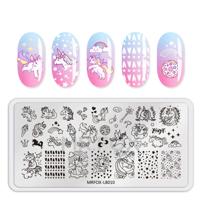 1PCS Blue Ocean Animal Nail Art Stamping Plates Fish Image Stencils for Nails Stamp Tools Manicure Template