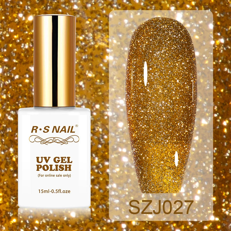 15ml Super Reflective Flash Disco Nail Gel Polish Relective Glitter Semi Permanent Nail Art Varnish For Manicures