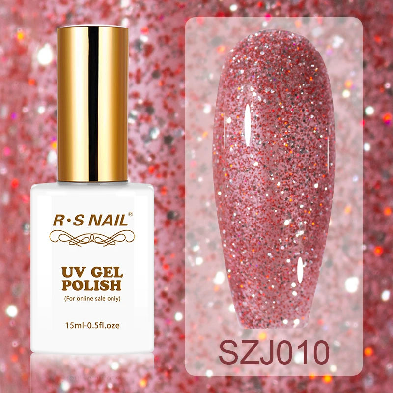 15ml Super Reflective Flash Disco Nail Gel Polish Relective Glitter Semi Permanent Nail Art Varnish For Manicures