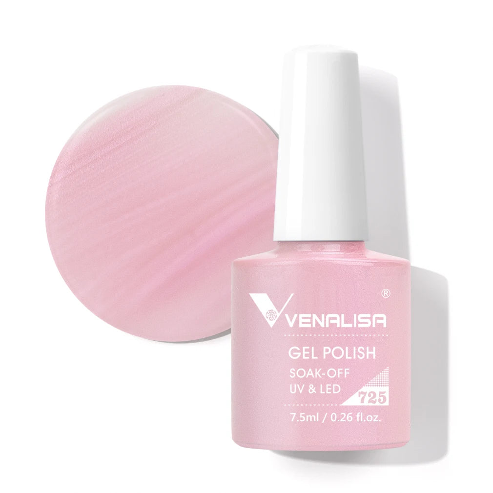 Venalisa Gel Nail Polish 7.5ml White Cap Glass Nail Gel Polish NoWipe Top Soak Off UV LED Nail Lacquer Glitter Color Gel