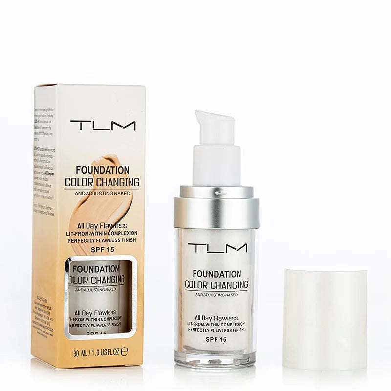 6 Sets of Christmas Gift Bags TLM Liquid Foundation Color Changing Concealer Waterproof Natural Brighten Skin Tone Face Cosmetic