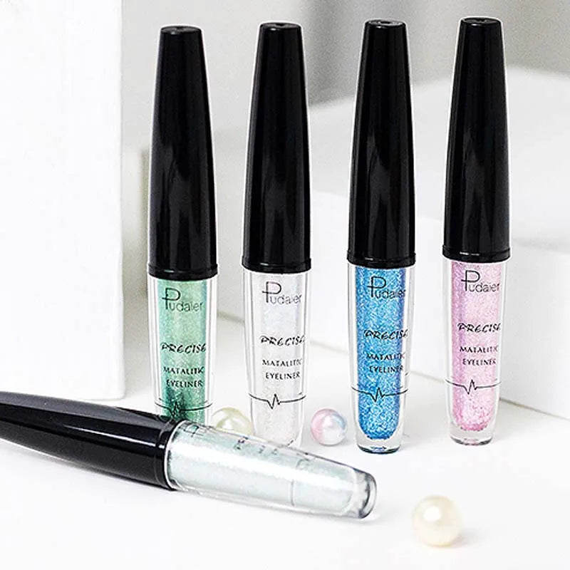 New Liquid 16 Colors Shimmer Eyeliner Gel Waterproof Long Lasting Glitter Eye Liner Makeup Gold Blue Silver Eyeliners Cosmetics
