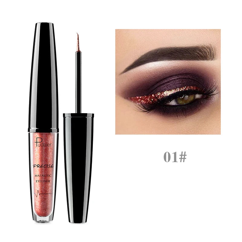 New Liquid 16 Colors Shimmer Eyeliner Gel Waterproof Long Lasting Glitter Eye Liner Makeup Gold Blue Silver Eyeliners Cosmetics