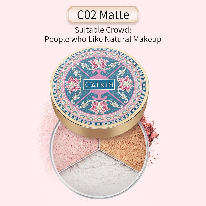 CATKIN Makeup Loose Setting Powder, Oil Control Poreless Face Powder Suitable for All Skin Tones and maintain matte and natural