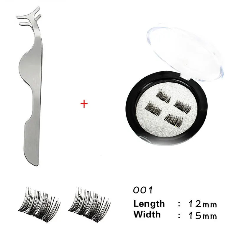 Magnetic Eyelashes with 3 Magnets without Glue 3D Lashes Extension handmade natural Magnetic Eyelash