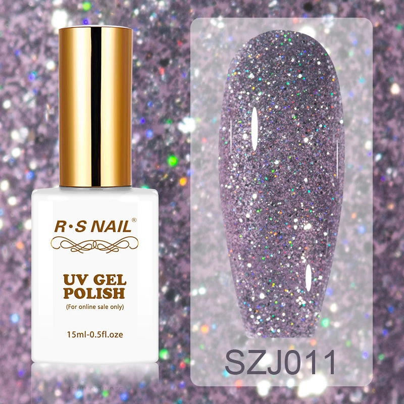 15ml Super Reflective Flash Disco Nail Gel Polish Relective Glitter Semi Permanent Nail Art Varnish For Manicures