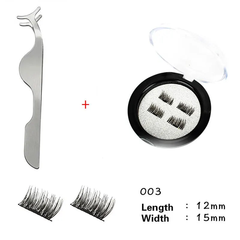 Magnetic Eyelashes with 3 Magnets without Glue 3D Lashes Extension handmade natural Magnetic Eyelash