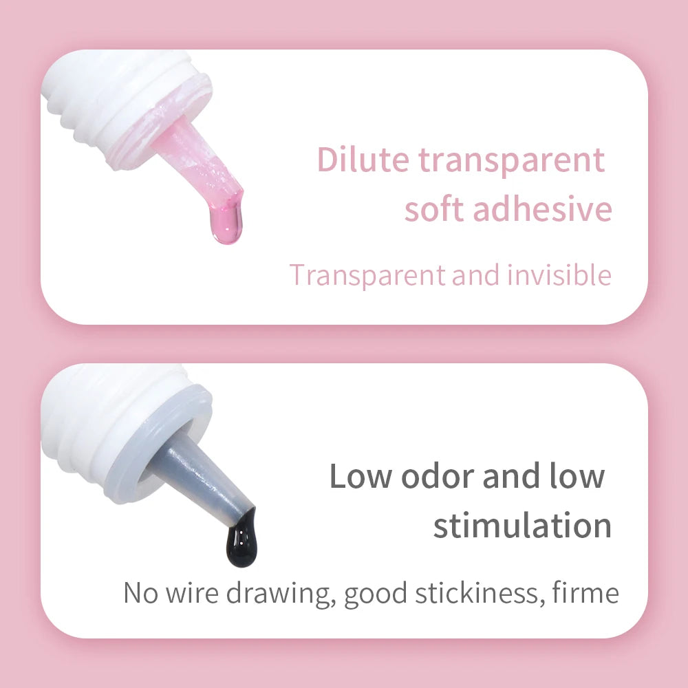 GLAMLASH Eyelash Extension Glue Individual False Lashes Black Adhesive Kit for Professional Use 0.3-2 Sec Dry Time