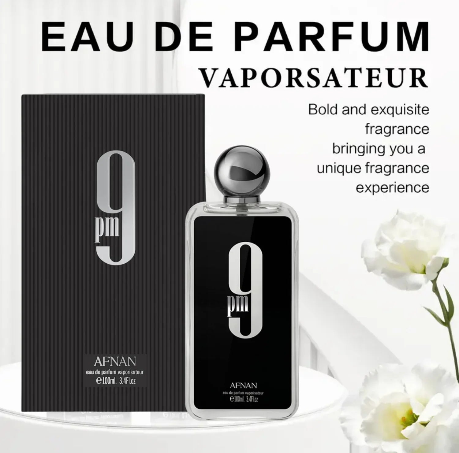 Afnan 9PM Men's cologne spray 100ml Men's cologne perfume travel clothes perfume spray high-end long-lasting perfume gift
