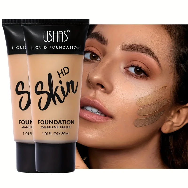 USHAS Concealer Matte Liquid Foundation Brightening Long-lasting Moisturizing Oil Control Waterproof Skin Natural