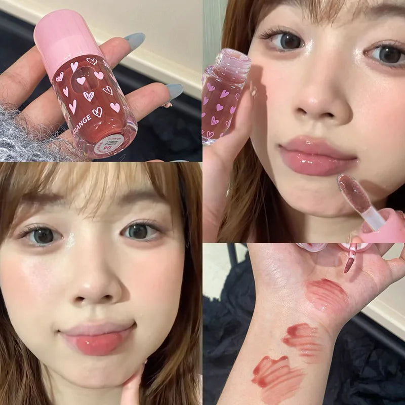 Herorange~ Moisturizing Glossy Lip Gloss, Hydrating Mirror-Like Moisturizing, Plumping Lips, Summer Color-Enhancing and Brightening Cross-Border Lip Gloss