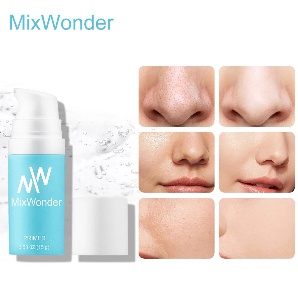 MixWonder Long-Lasting Primer - Hydrating Makeup Base for Flawless Finish, Pore-Minimizing &Imperfection Covering.All Skin Types
