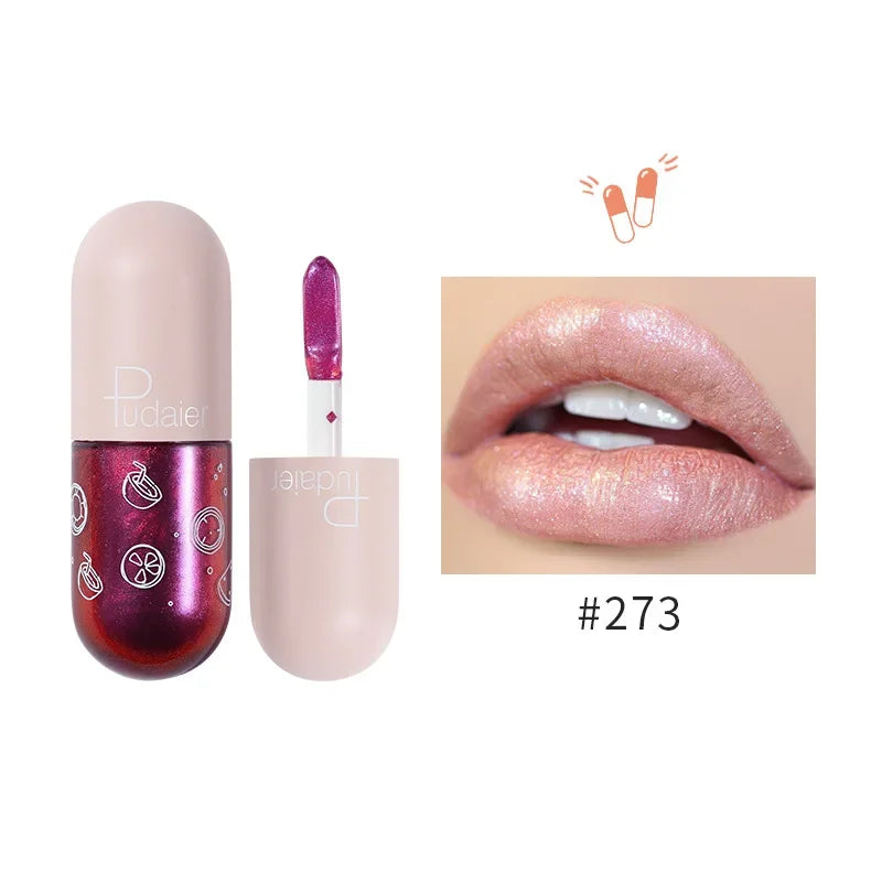 Mini Capsule Mirror Liquid Lipstick Lip Glaze Non-stick Cup Does Not Fall Color Lip Gloss Lip Stick Women Makeup