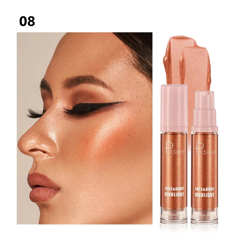 Pudaier liquid highlighter with 8 colors to choose , easy to carry, suitable for holiday dress-up and Valentine's Day date
