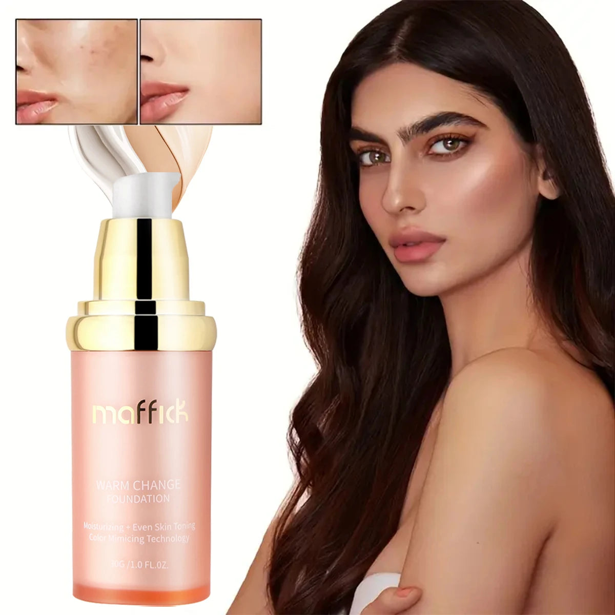 2-in-1 Liquid Foundation | Moisturizing & Concealing | Natural Finish | Suitable for All Skin Types
