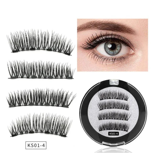 HP 4 Magnetic False Eyelashes, Magnet Eyelashes with Supernatural Entire Strip, Ultra Soft Simulation, Zero Glue Reusable