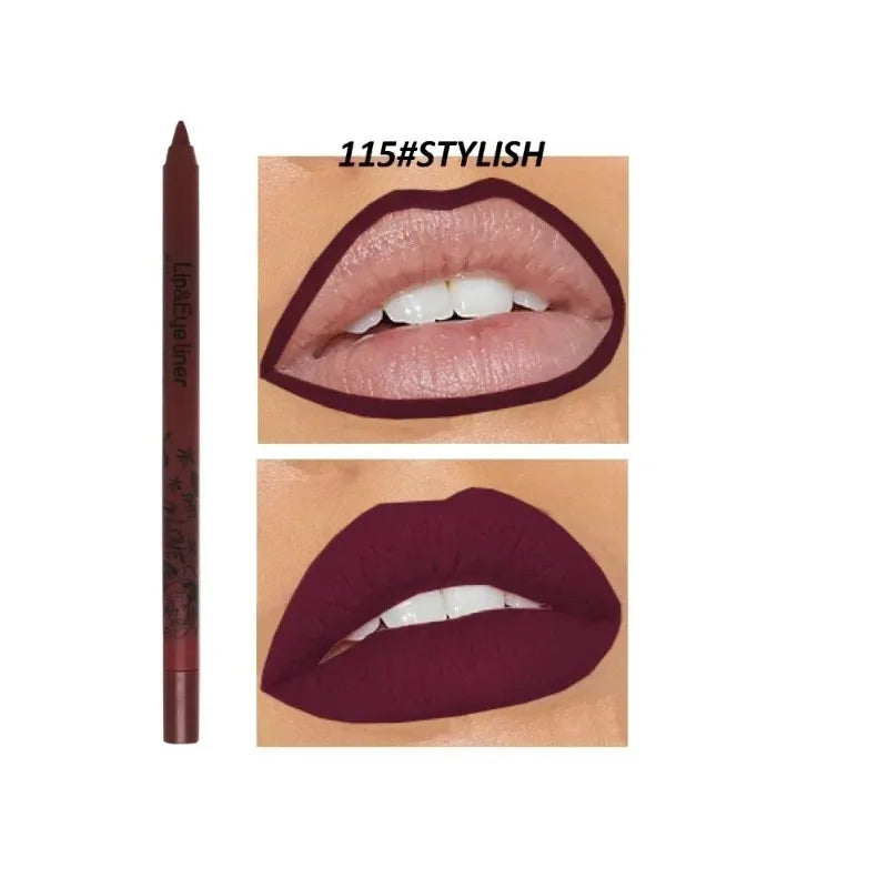 20 Color Matte Lip Liner Outline Lipstick Pen Long-lasting Waterproof Lip Tint Pencil Makeup Lip Contouring Pen Woman Cosmetic