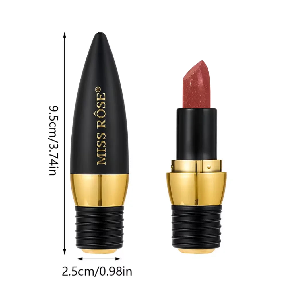 3 Color Black Sparkling Velvet Lipstick Metal Waterproof Long lasting Matte Diamond Lipstick Women's Cosmetics
