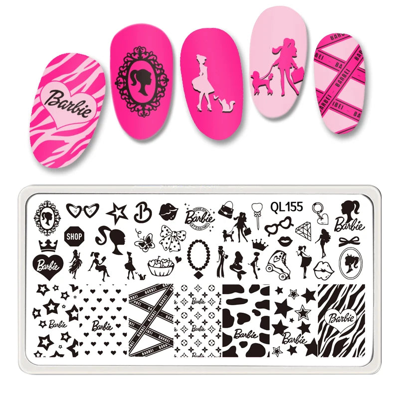 1PCS Blue Ocean Animal Nail Art Stamping Plates Fish Image Stencils for Nails Stamp Tools Manicure Template