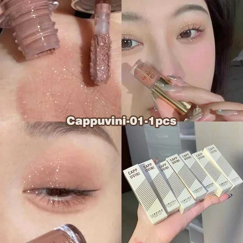 Glitter Liquid Eyeshadows 6 Color Contour Makeup Lasting Matte Natural Cheek Contour Blush Pigment Milk Coffee Shadow Cosmetics