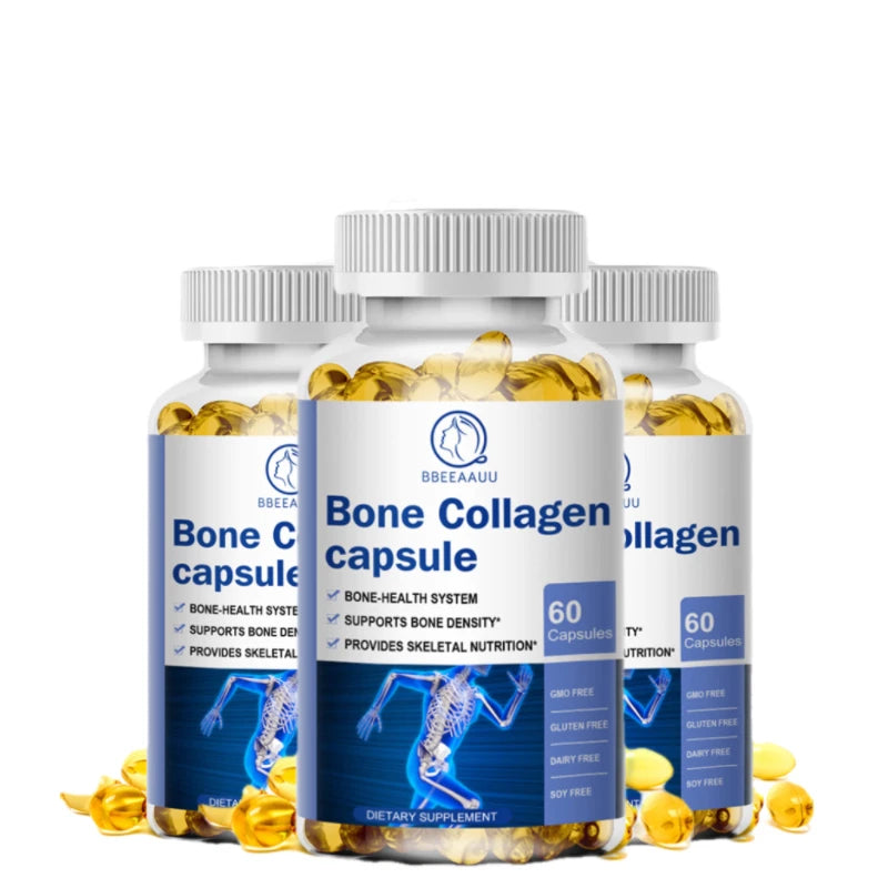 BBEEAAUU Collagen Bone Capsules for Joint Pain Bone Density Bone Growth Joint Collagen Calcium Absorption