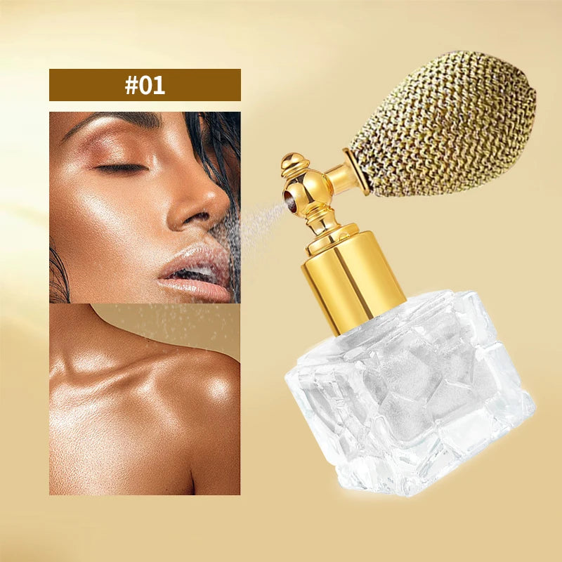 Diamond Shimmering Multi-Color Brightening Glitter Spray High Gloss Face Body Powder High Glitter Spray Powder Makeup Cosmetics