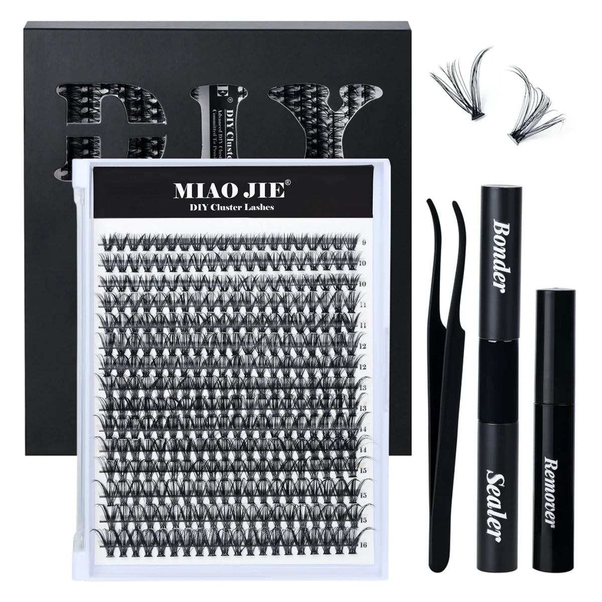 320PCS DIY Mix Clusters Kit 30D/40D Individual False Eyeashes Wispy Fluffy with Applicator Tools Self-Grafting At Home