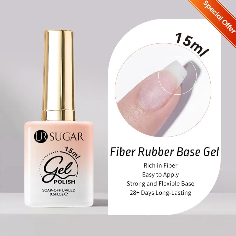 UR SUGAR 15ml Crystal Milky Jelly White Nude Gel Nail Polish Transparent Semi-permanent UV Gel Nail Art Soak Off Gel Varnish