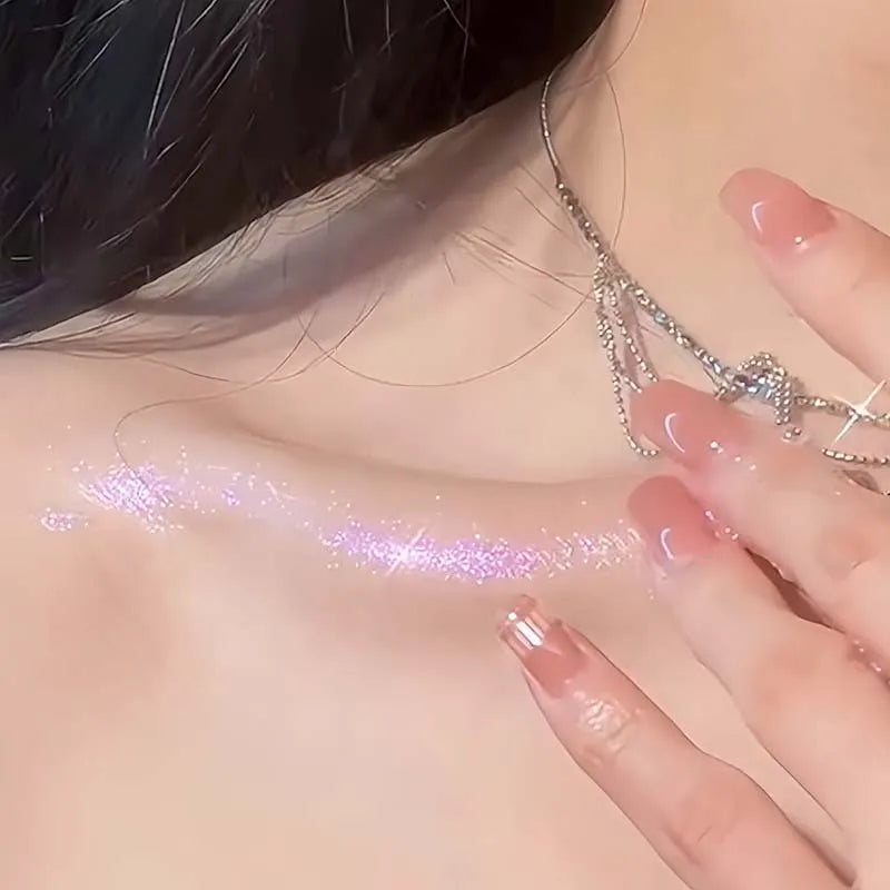 Instantly Covered with Sparkling Liquid Highlight Spray Moonlight White Lasting Shiny Face and Body Night Club Sparkling Makeup