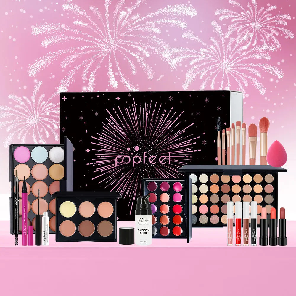 POPFEELChristmas Makeup Set Gift Box - Includes Eyeshadow, Concealer, Powder - Perfect Cosmetics Set Gift for Special Occasions