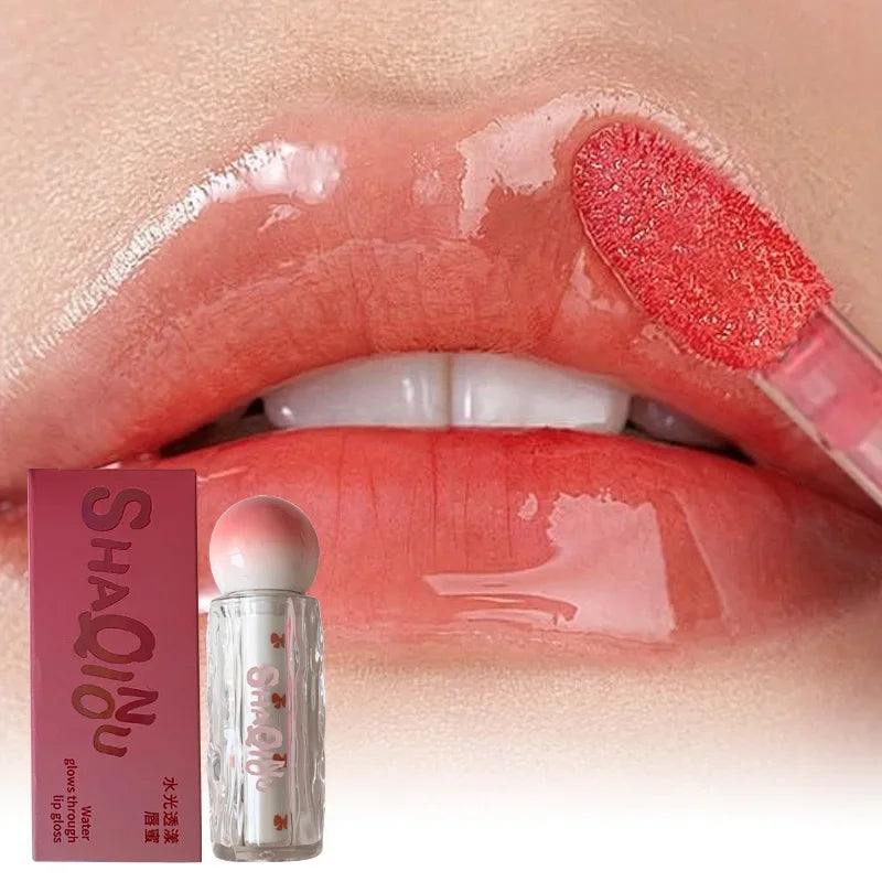SHAQINUO Shiny Transparent Lip Gloss: Moisturizing Matte Mist Finish Pink Tone Plumping Luminous Lip Gloss