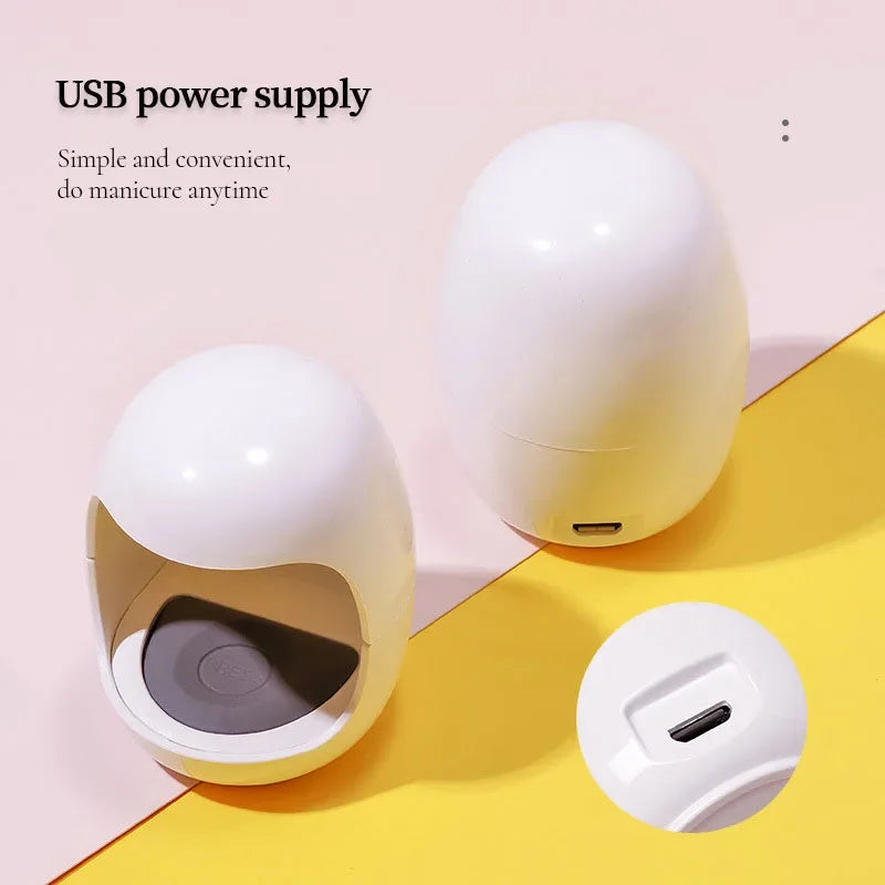 6W Mini LED Nail Lamp UV LED USB Cute Eggshell Quick Dry Portable Gel Nail Lamp Curing USB Free Cute Eggshell LED UV Nail Lamp