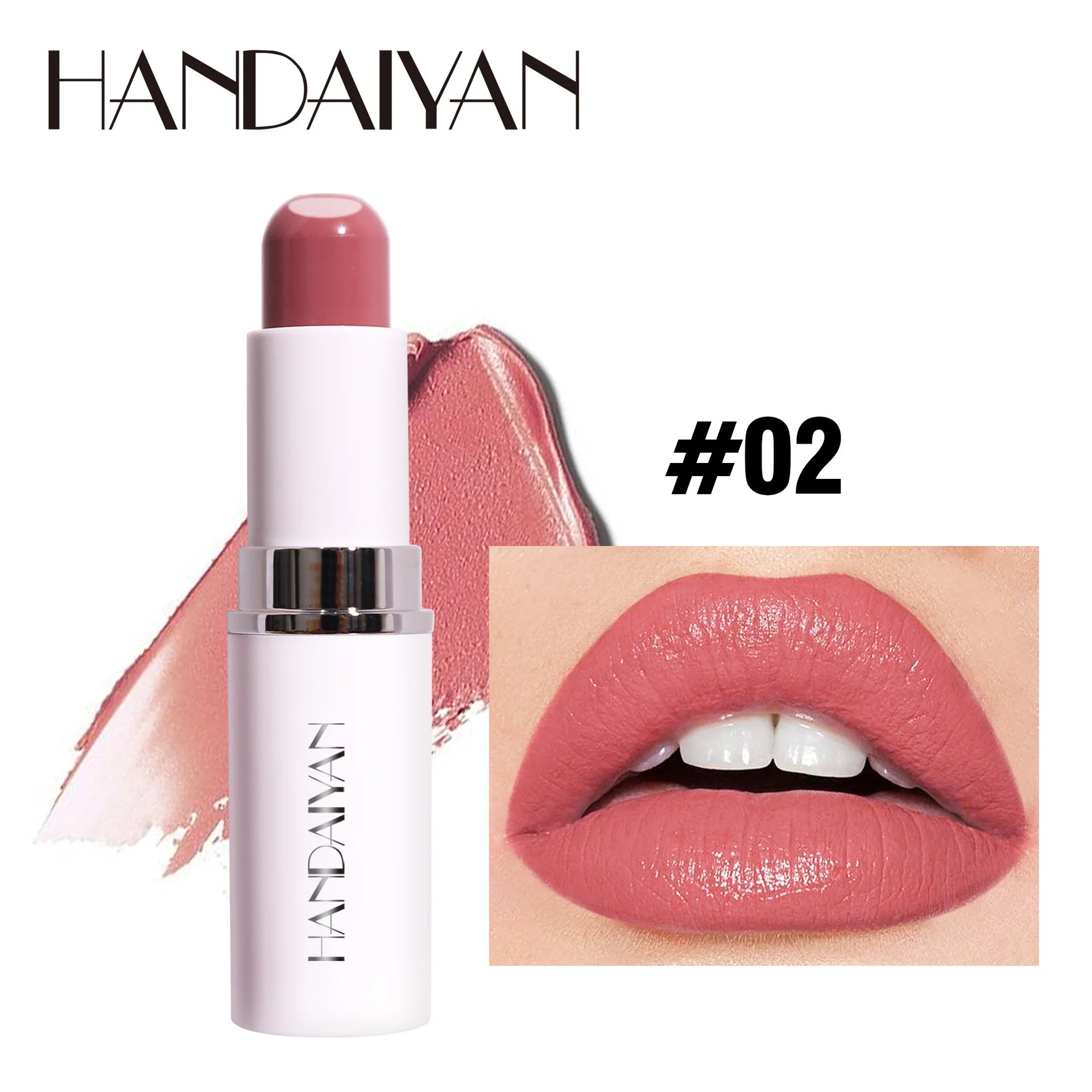 Handaiyan two in one matte lipstick moisturizing sandwich lipstick 8 colors available