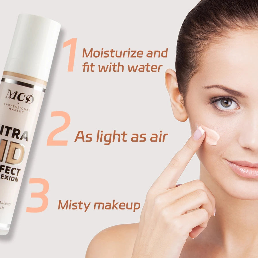 9-Shade Liquid Foundation | Full Coverage, High-Coverage Base Makeup, Cushion Finish, Natural Matte