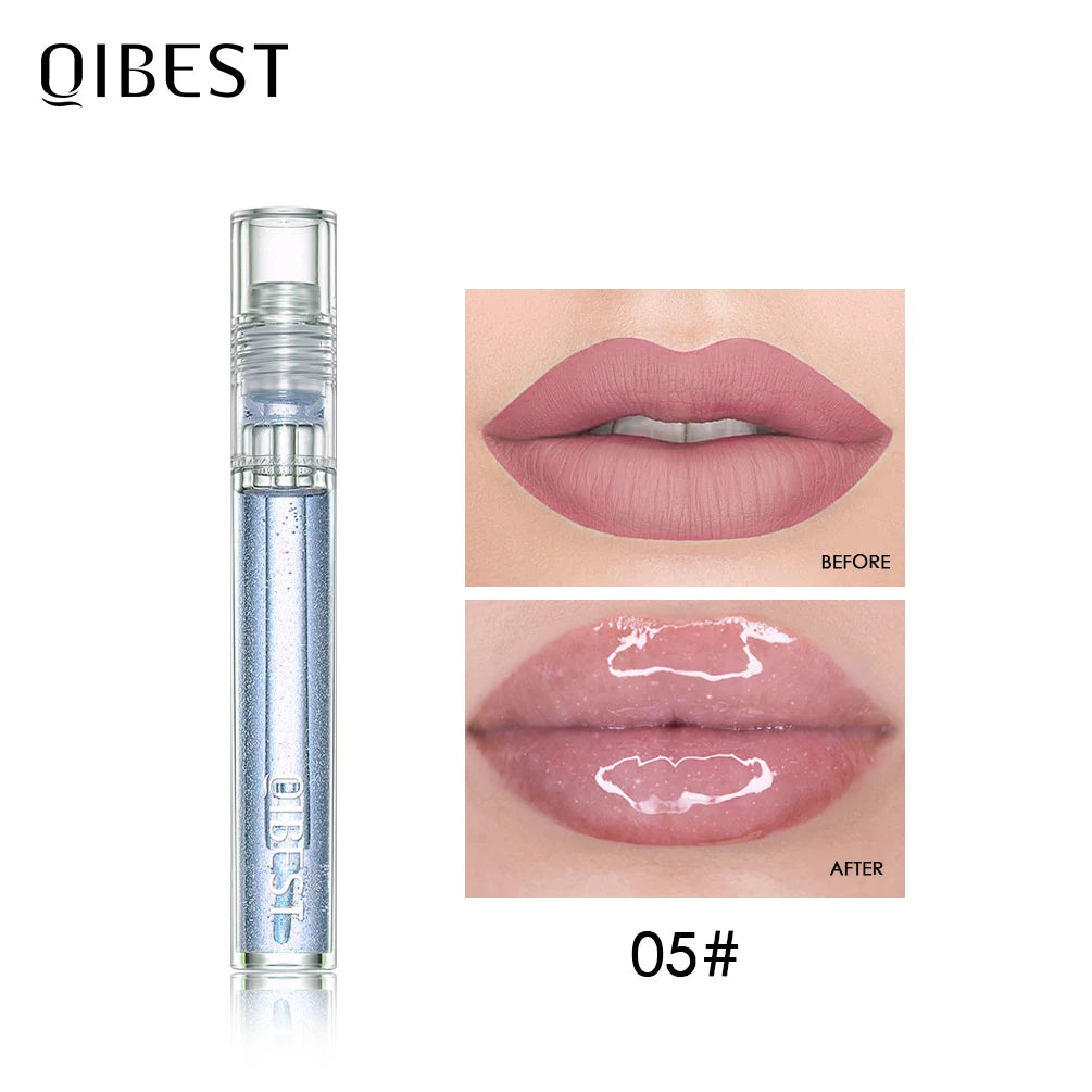 QIBEST Moisturizer Plumper Lip Gloss Lip Tint Natural Nutritious Long-lasting Plumping Lips Balm Cream Care Cosmetics Makeup