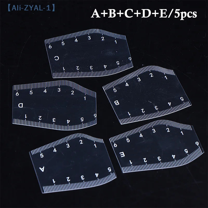 【ZYAL-1】5Pcs Durable Brow Shaping Stencil Shaping Portable Instant Brow Shaper Drawing Eyebrow Design Ruler Gift